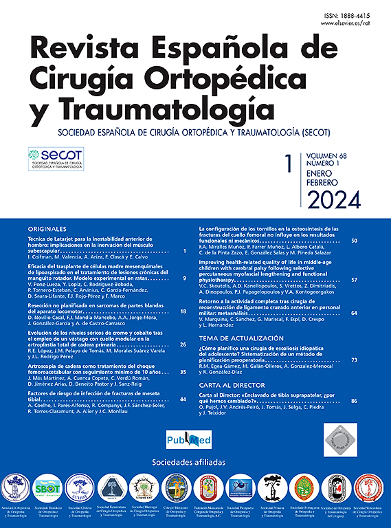 Go to journal home page - Revista Española de Cirugía Ortopédica y Traumatología